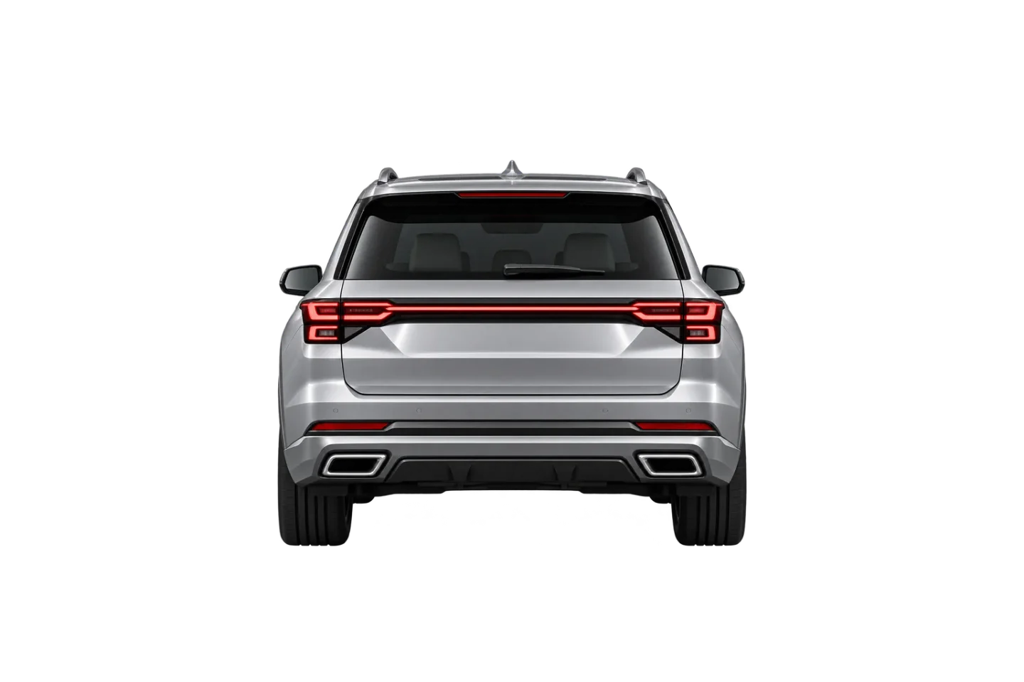 Fictional VELUNE SUV, rear reference angle. Wheel design is part of this supplied render.